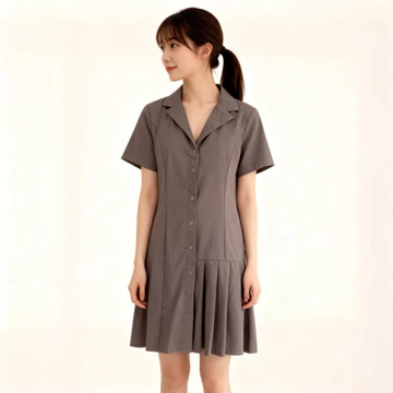 GIEVI Yossie Dress Gaun Wanita Kasual Simple Busui Friendly Bahan Katun Selutut