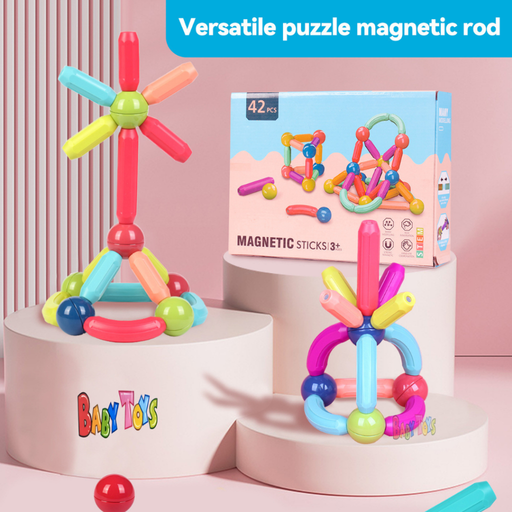 Jual BabyToys Mainan Stick Magnet Anak Edukasi STEM Magnetic Puzzle ...