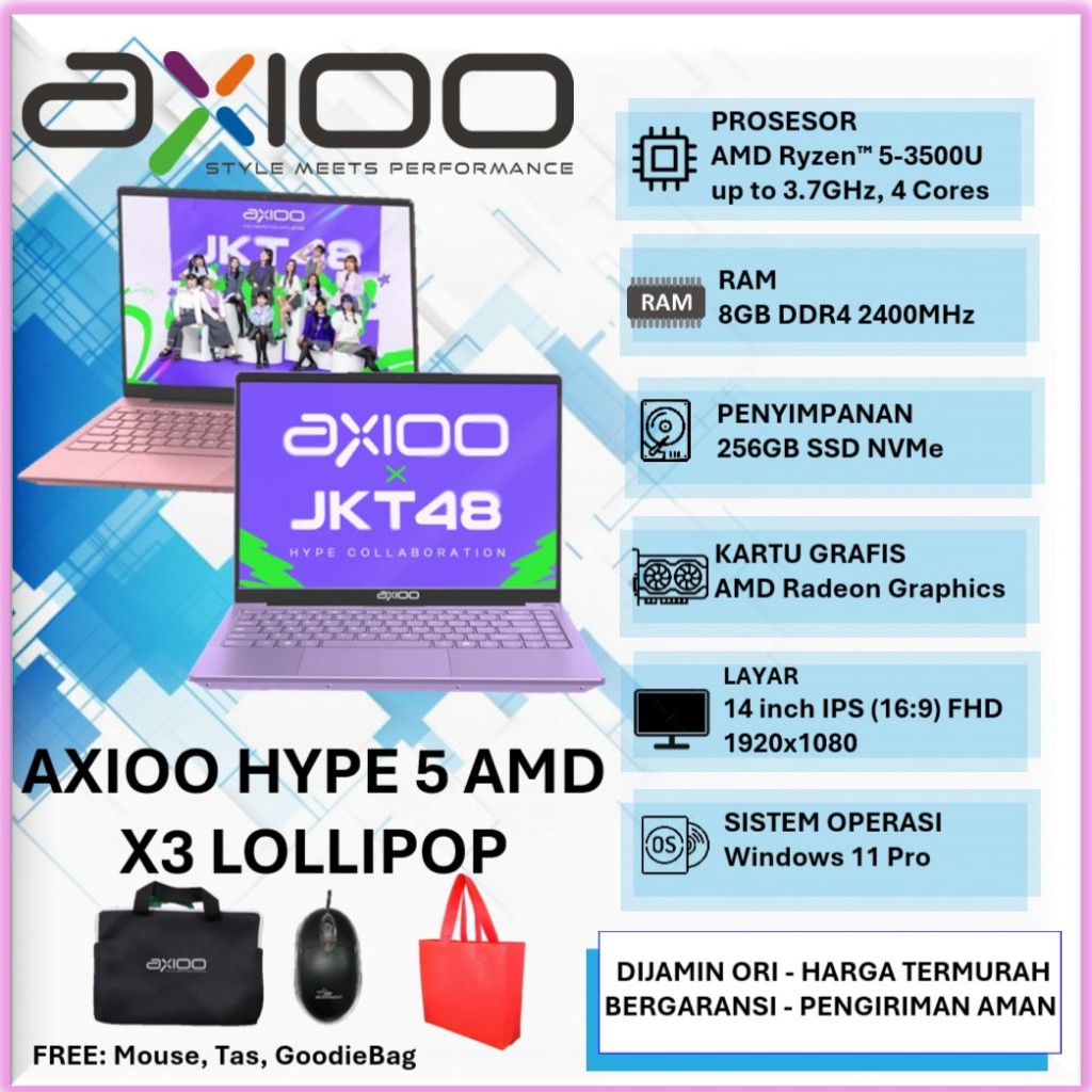 Jual Axioo Hype 5 X3 Lolipop Series AMD Ryze 5 16GB 512GB 14 inch Full ...