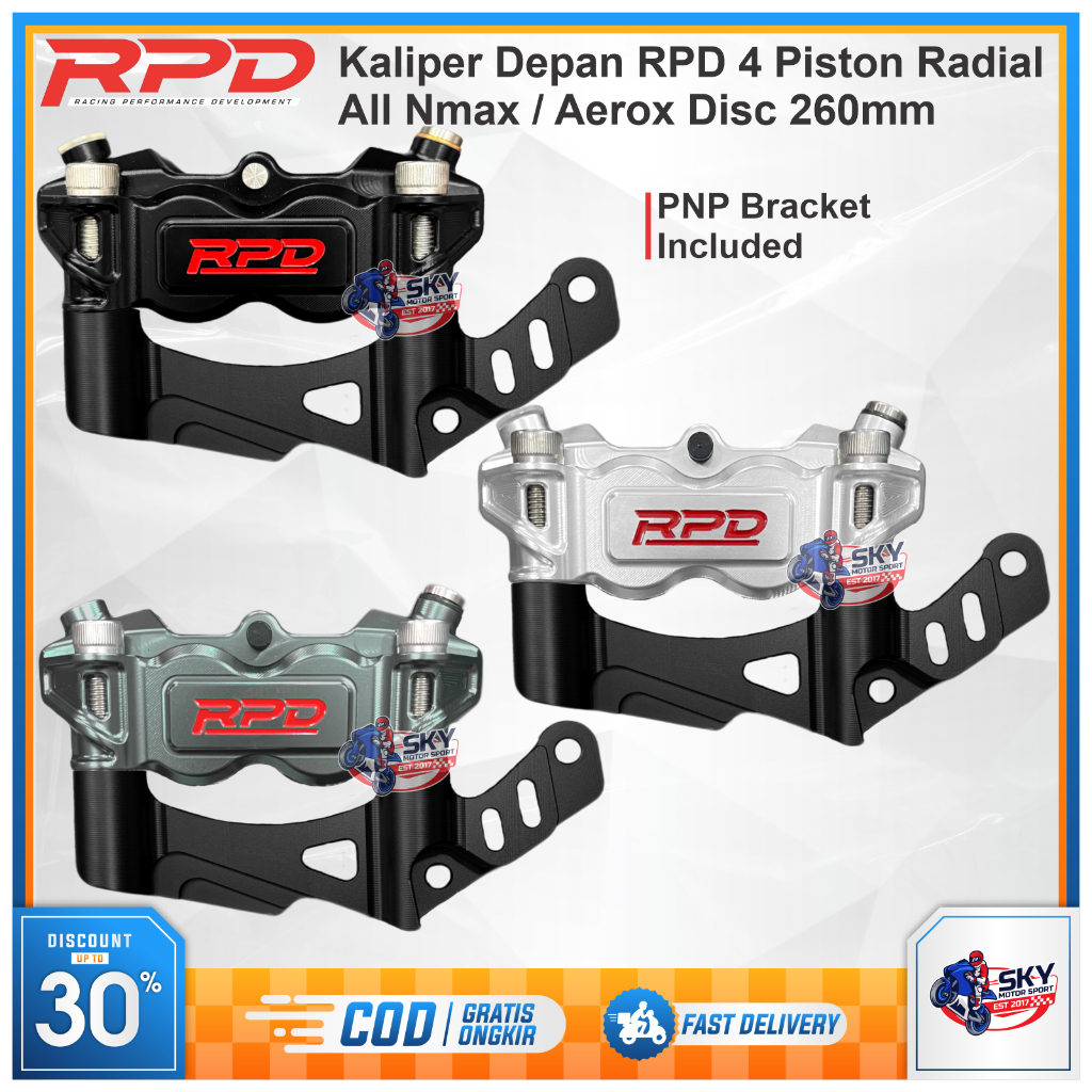 Jual Kaliper Radial Depan RPD All Nmax Aerox Plus Bracket Pitch 100 ...