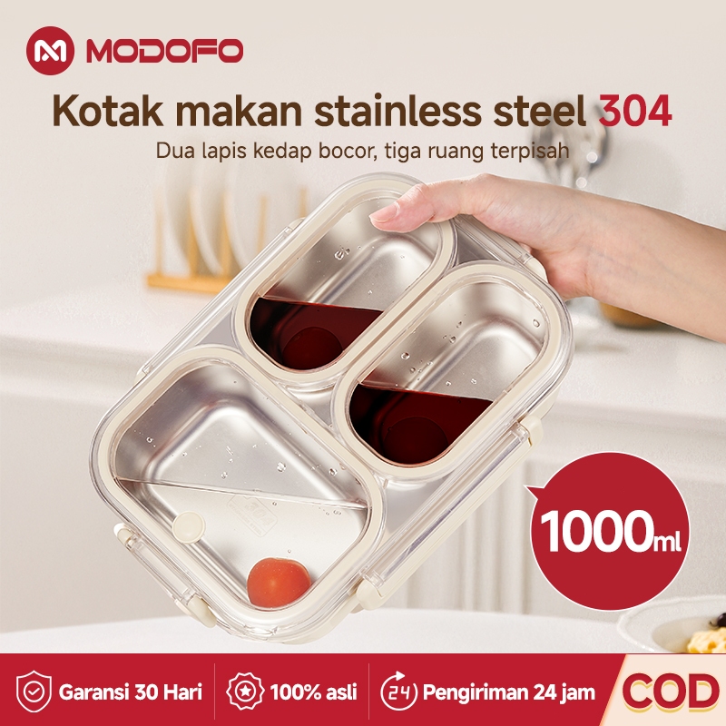 Jual [COD] MODOFO Lunch Box Stainless 304 Kotak Bekal Anti Tumpah Lunch ...