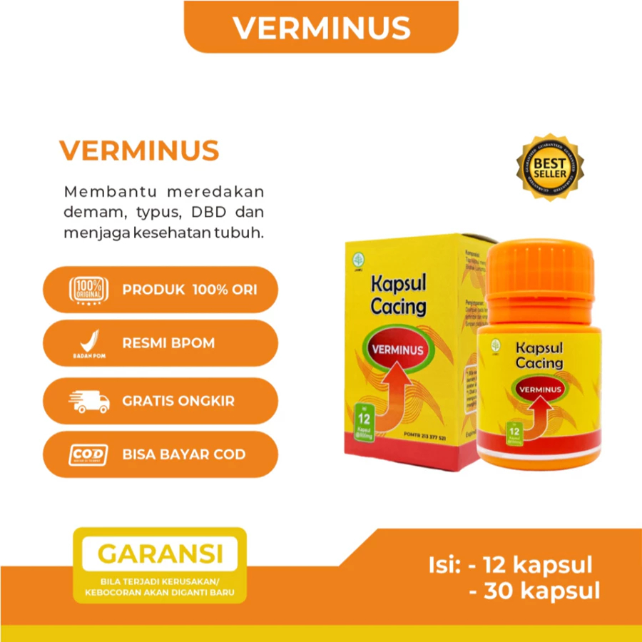 Jual VERMINUS | Kapsul Cacing Obat Tipes dan Penurun Demam Tinggi 12 ...