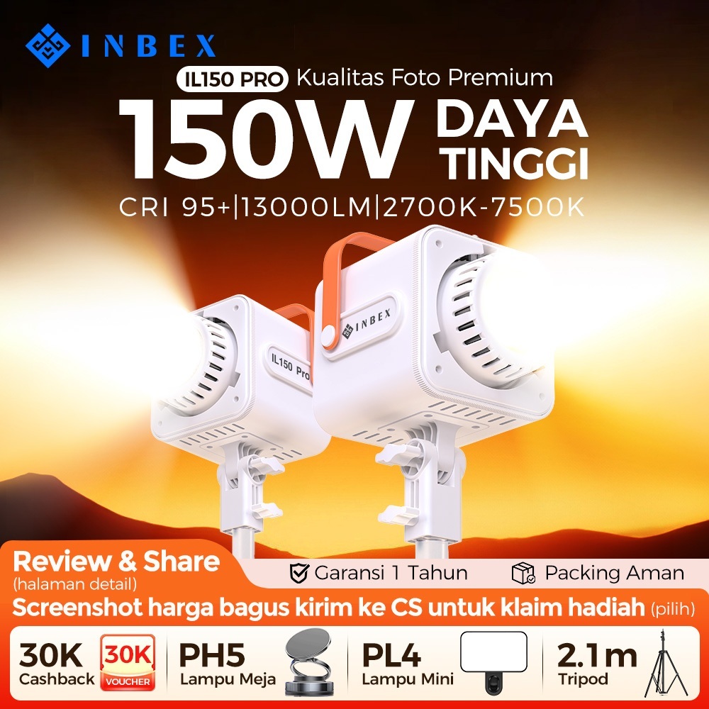 Jual [Garansi 1 tahun] INBEX IL150Pro Lighting Studio Lampu Konten Live ...
