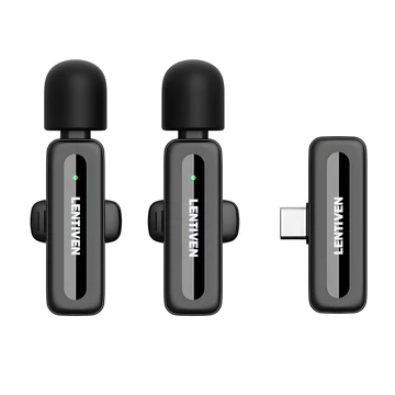 MOGANA LENTIVEN Wireless Mikrofon Dengan Clip On Wireless Microphone Mikrofon