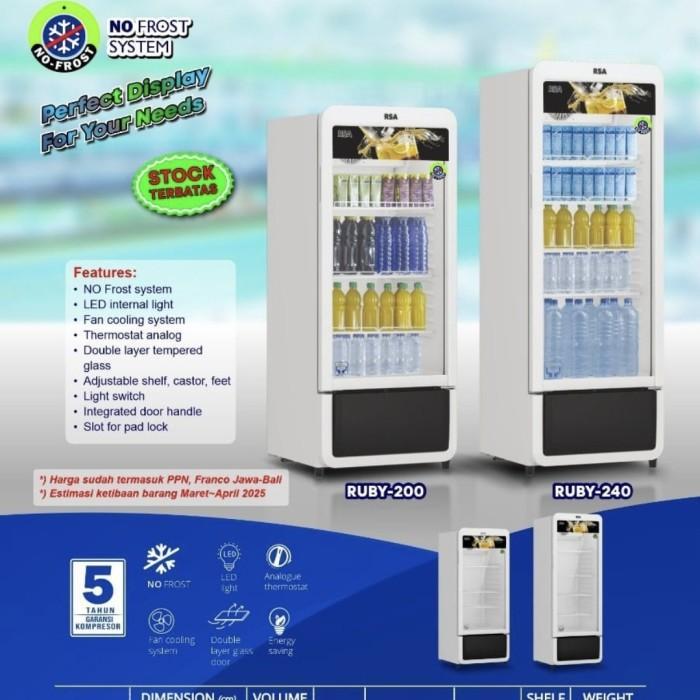 Jual RSA Kulkas Showcase RUBY 240 RUBY240 240 Liter Chiller NO FROST ...