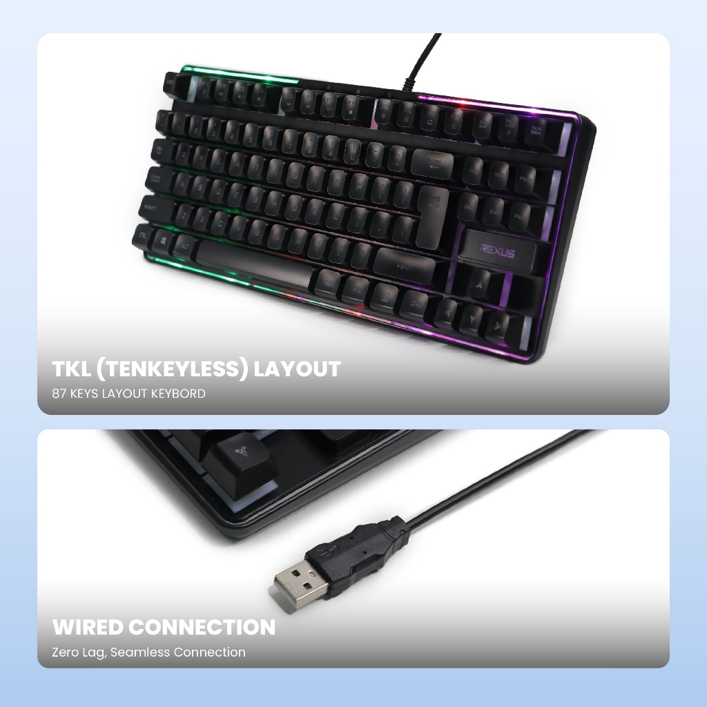 Rexus K9L Keyboard Gaming Membrane Battlefire - RGB Backlight Plug & Play (2)