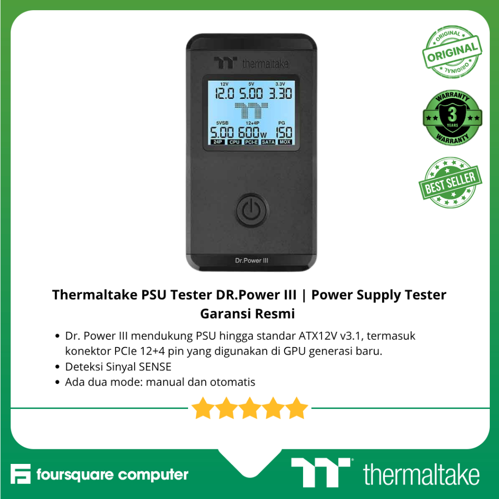 Jual Thermaltake PSU Tester DR.Power III | Power Supply Tester Garansi ...