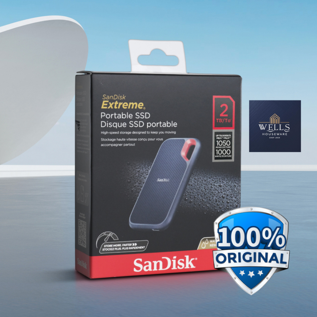 Jual Wells Houseware - SanDisk Extreme Portable SSD 1050MB/s USB Type C ...