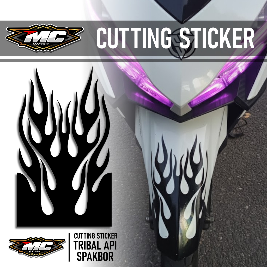 Jual Stiker Api Spakbor Depan Motor Sticker Tribal Api Motor Vinyl ...