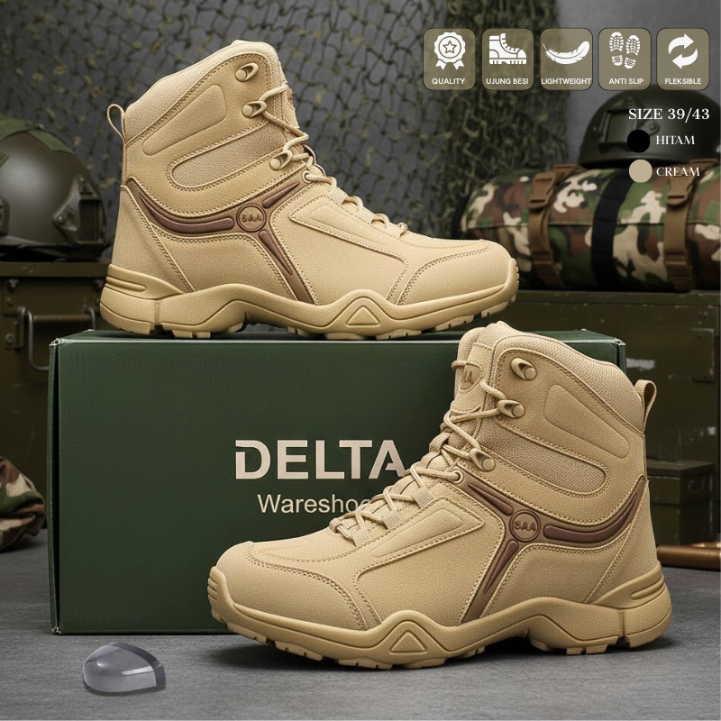 Jual Sepatu Safety Pria Boots Delta Tactical 5AA Low Boots Sefty Warna ...