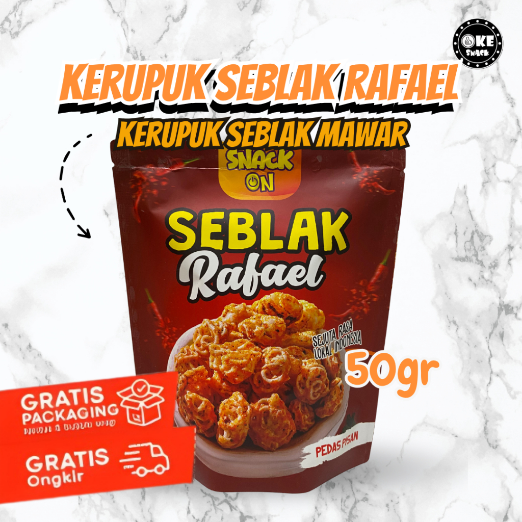 Jual Snack On Kerupuk Seblak Rafael Kerupuk Mawar Pedas 50gr | Shopee ...