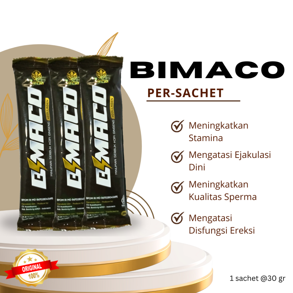 Jual BIMACO Kopi Ginseng Plus Kolagen Premium Per-Sachet Stamina ...