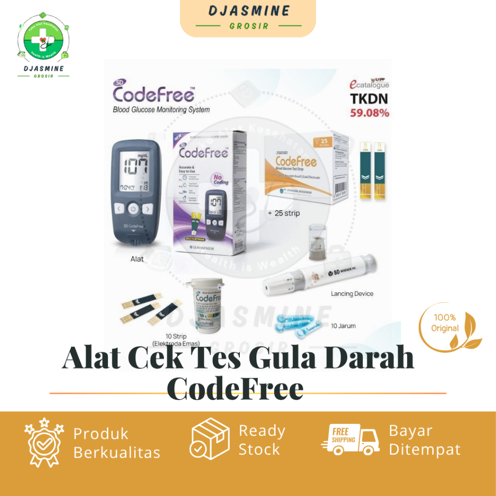 Jual Alat Cek Tes Gula Darah SD Biosensor CodeFree Code free ...