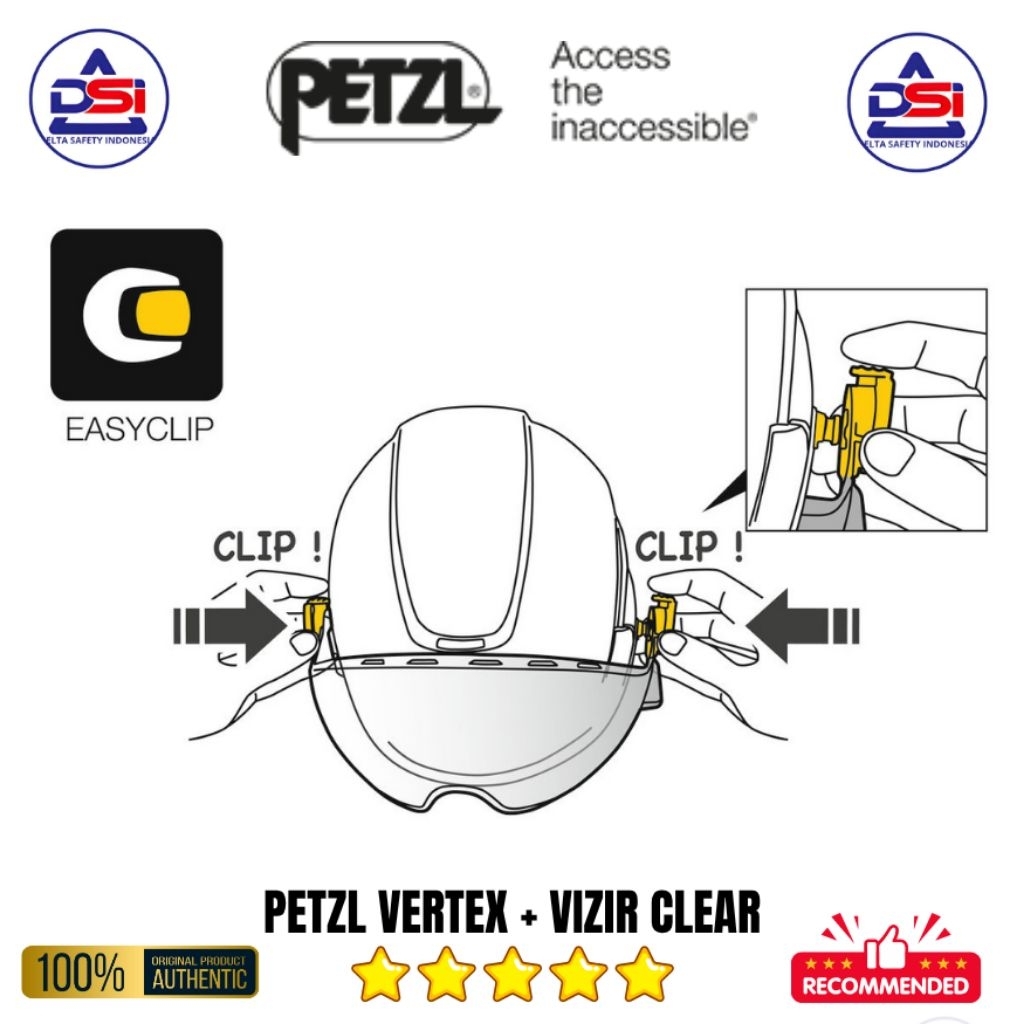 PETZL Vertex Helmet - Professional Safety Helmet For Work At Height, With 6-Point Suspension & Accessory Integration