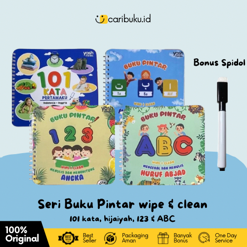 Jual Yash Media - Seri Buku Pintar Anak Wipe and Clean Huruf Abjad ABC ...