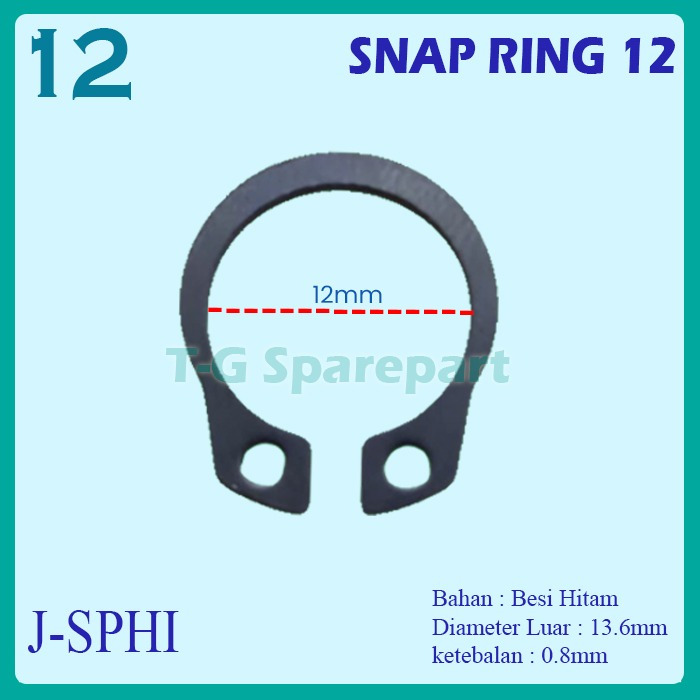 Jual Snap Ring S12 / Snapring S12 / Circlip S12 / Snapring External S12 ...