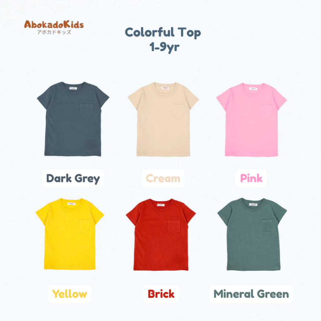 Colorful Top – Kaos Anak Premium / Atasan Anak Katun / Baju Kaos Anak Cewek Cowok Premium