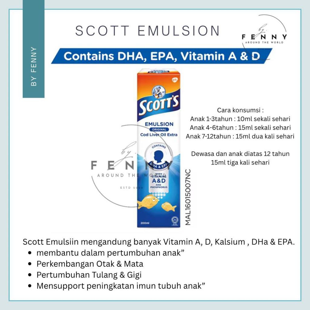 Jual SCOTT EMULSION 200MG - Rasa Original - Original MALAYSIA | Shopee ...