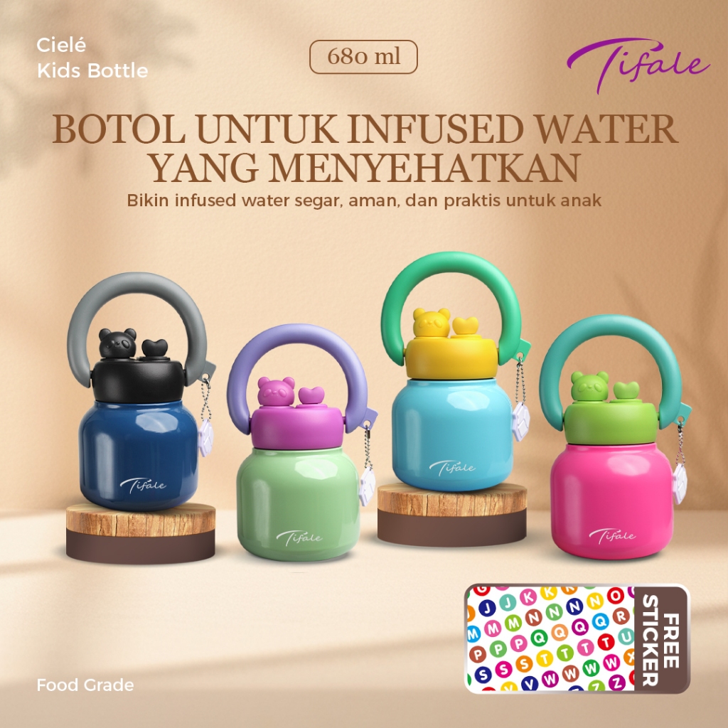 Jual Tifale Ciele Tumblr Botol Minum Anak 680 Ml Tumbler Air Infused ...