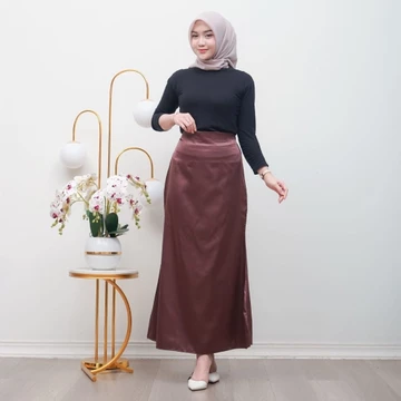 Rok Mermaid Skirt Maxi Satin Premium Jumbo Korean Style Elegan Bahan Adem