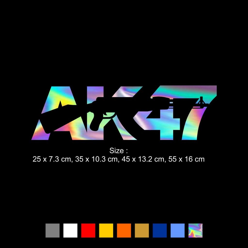 Jual Stiker Cutting Siliuet AK47 Sticker Reflektif Hologram | Shopee ...
