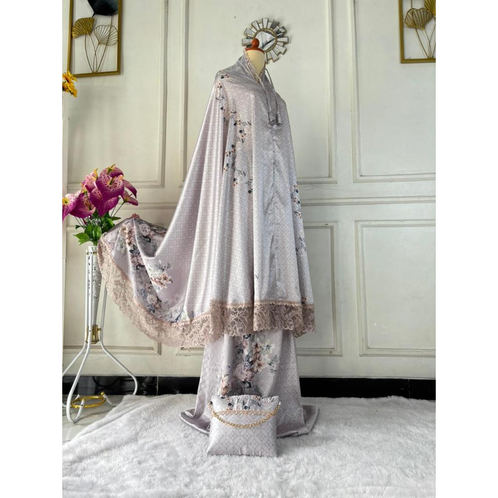 Terbaru!! Mukena syakila Armany silk renda strict Felicia mewah dan cantik