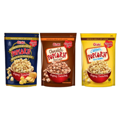 Jual OISHI POPCORN RASA KARAMEL / COKELAT / MENTEGA BELGIA 100gr ...