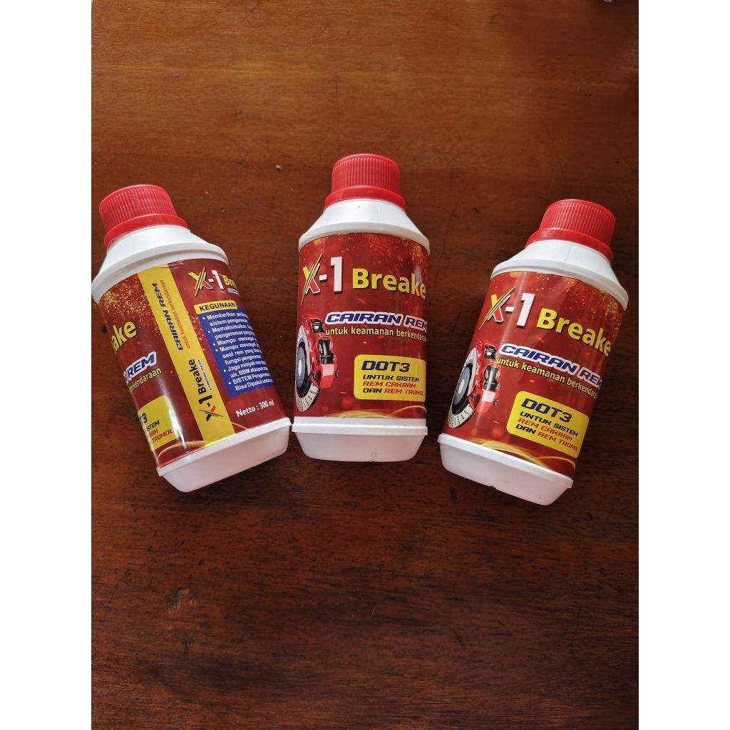 Jual Cairan rem /minyak rem cakram isi 300ml paket 3botol X-1 Breake ...