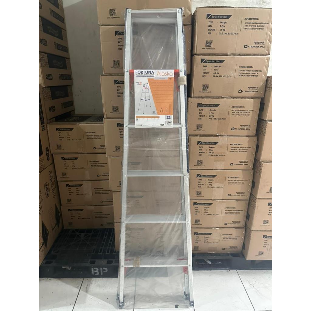 TANGGA LIPAT ALUMINIUM MERK FORTUNA TIPE ALASKA 175 CM / 1.75 M 11 STEP