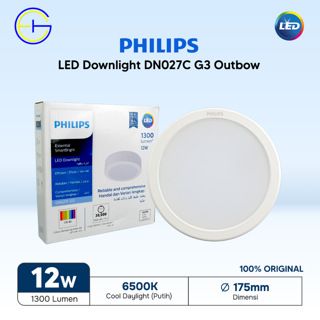 Jual DN027C Gen 3 LED12 12W D175 Downlight Outbow LED Philips | Shopee ...