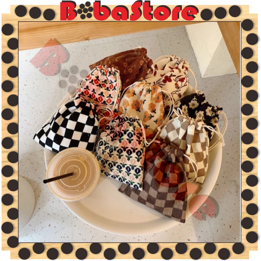 Jual BOBASTORE 1Pcs POUCH SERUT MINI MOTIF VINTAGE FLOWER Canvas Small ...
