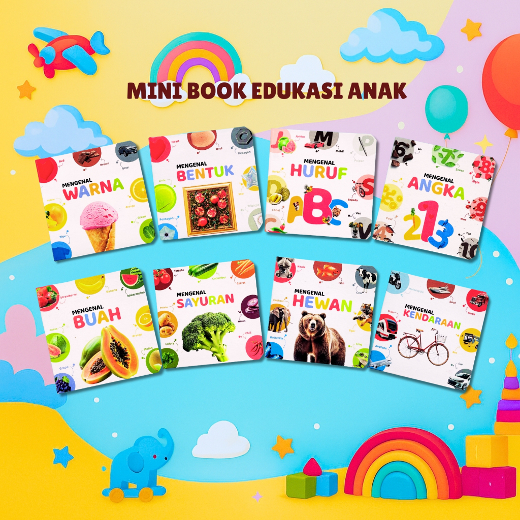 Jual Mini Book | Buku Mainan Edukasi | Bilingual Indonesia-Inggris ...