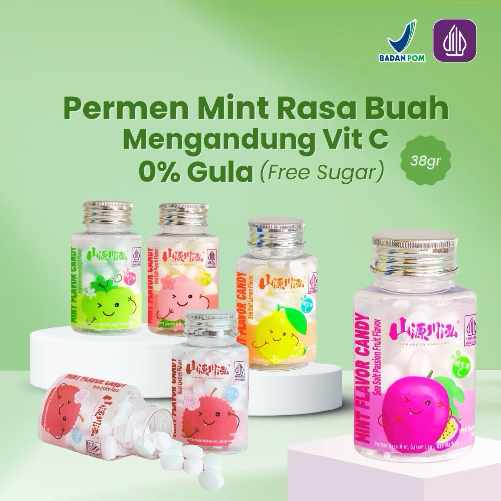 Jual Permen Mint Bebas Gula Botol 38gr HALAL BPOM Bikin Nafas Segar ...