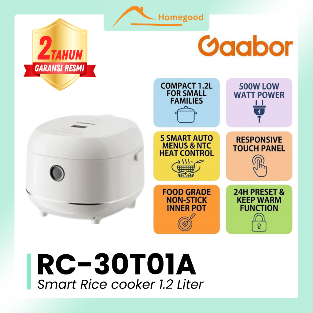 Jual Gaabor Rice Cooker Digital 1.2L – Magic Com 5 Menu Pintar Hemat ...