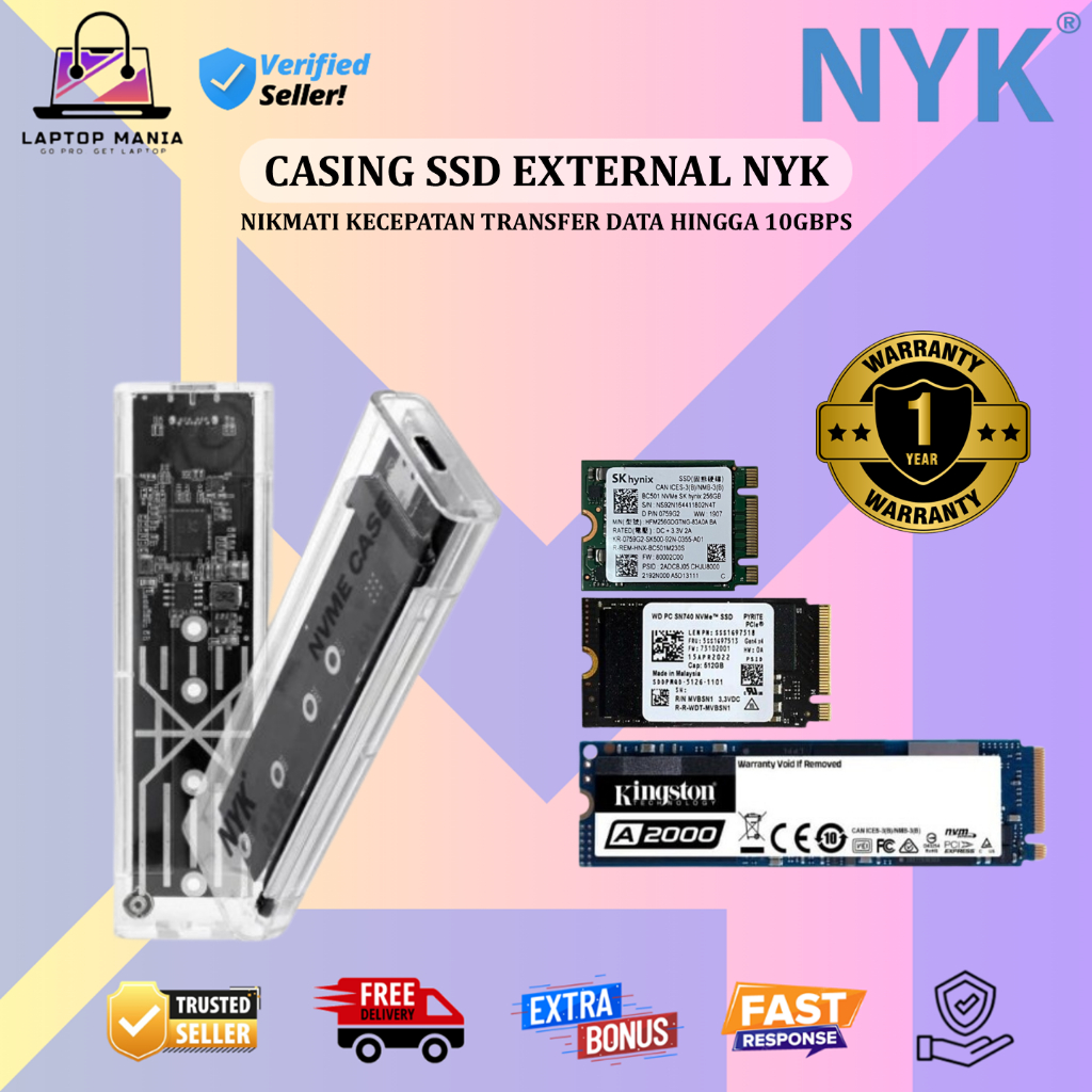 Jual NYK Case SSD M2 NVME External Transparans S1 128GB 256GB | Shopee ...