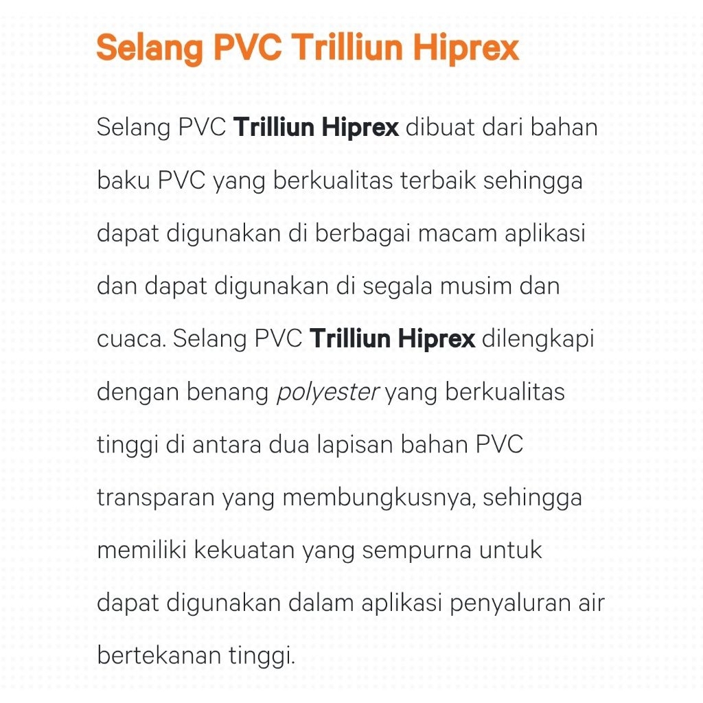 Jual SELANG AIR TRILLIUN HIPREX 1/2 INCH SELANG BENANG 1/2 TRILLIUN ...