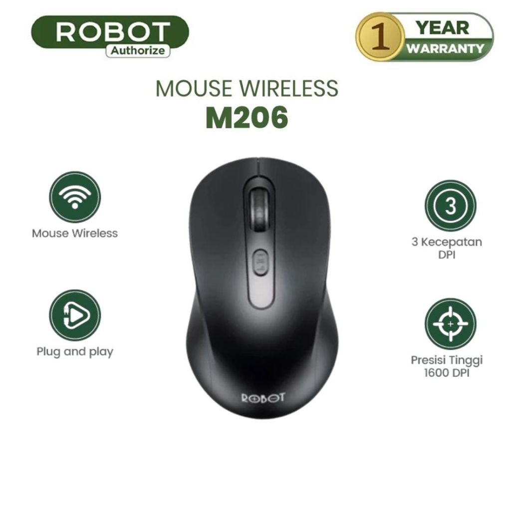 Jual ROBOT Mouse Wireless Laptop 2.4GHz Pad Gaming Bluetooth Silent ...