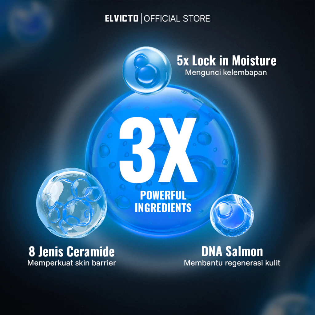 ELVICTO 8X CERAMIDE WITH DNA SALMON 15gr & 30gr | Pelembap Pria Skin Barrier Moisturizer DNA Salmon Moisturizer Pelembap Wajah Moisturizer Acne Moisturizer Ceramide Skin Barrier Cream Moisturizer Pria Moisturizer Cowok Skincare Pria BPOM - foto 1