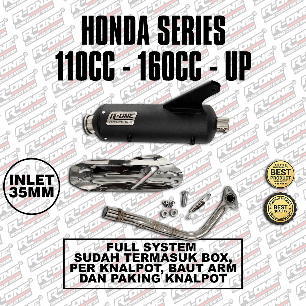 Jual Knalpot R One Racing Muffler V2 STD Full Package untuk Honda ...