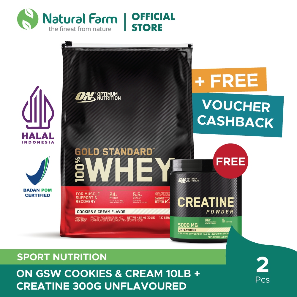Jual Optimum Nutrition Whey Gold Standard Cookies & Cream 10 Lb Free ...