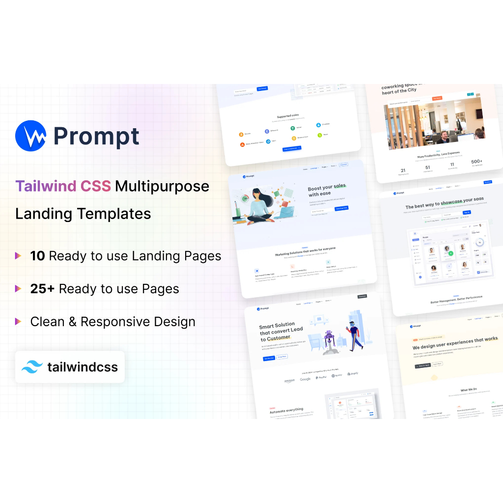 Template Website Landing Page Multifungsi | Tailwind CSS New Update