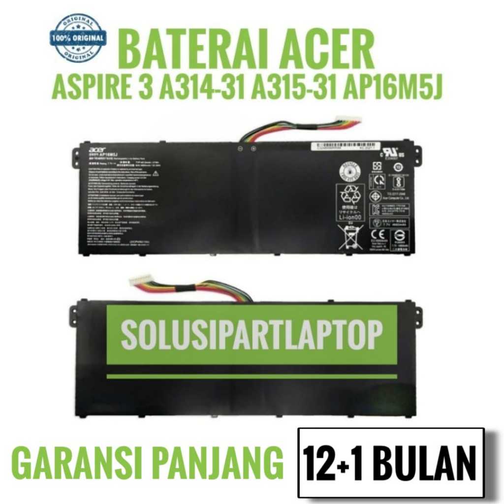 Acer Portatile Batterie AP16M5J Pour Acer Extensa EX215-22, Aspire A314-21, A315-21, A315-53 Et Autres Modèles Acer Swift 3