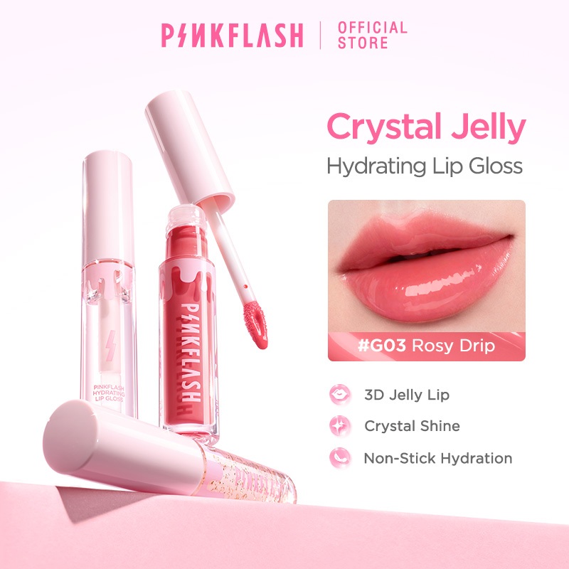 Jual PINKFLASH Moisturising Plumpmax Lip Gloss Crystal Jelly Hydrating ...