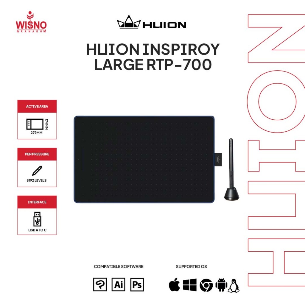 Jual Huion RTP-700 Inspiroy Pen Drawing Tablet RTP 700 Garansi Resmi ...