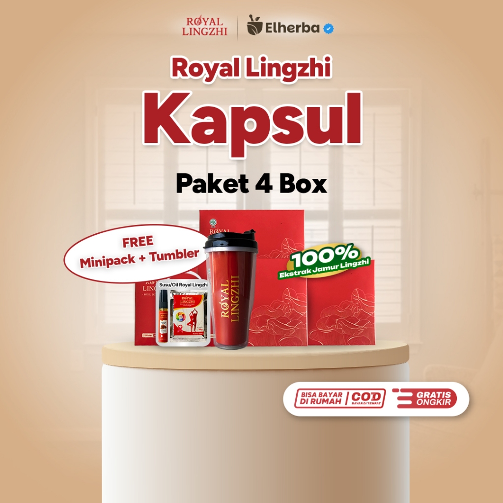 Royal Lingzhi Kapsul Paket Hemat Isi 4 Box Suplemen Herbal