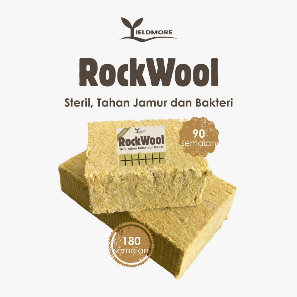 YIELDMORE - Rockwool Media Tanam Semai & Hidroponik Premium dan Praktis, Tahan Jamur dan Bakteri