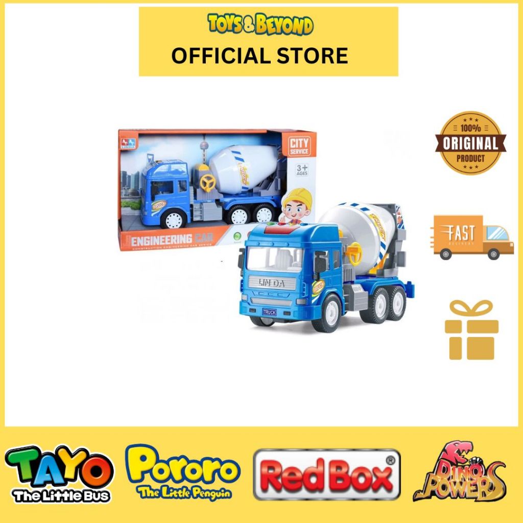 Jual Toys And Beyond Mainan City Service Car Engineering Cement Mixer ...