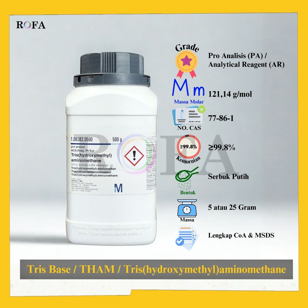 Jual Tris Base / THAM / Tris(hydroxymethyl)aminomethane / H2NC(CH2OH)3 ...