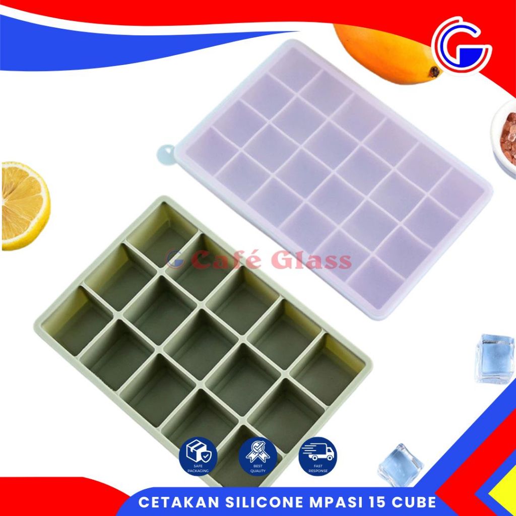 Cetakan Silicone Mpasi 15 Cube I Cetakan Es Batu Silikon I Silicone Ice Cube Try