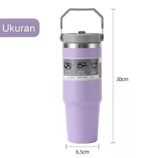 Tumbler Stainless 3 Way Option Dengan Handle – 900ml | Vacuum Flask Panas Dingin 12 Jam